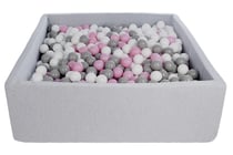 Piscine à balles pour enfant, 120x120 cm, Aire de jeu + 1200 balles blanc,rose clair,gris - Velinda