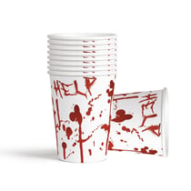Gobelets Halloween décor rouge effrayant – Lot de 8
