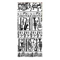 1 planche de stickers autocollants peel off doré INTRUMENT MUSIQUE 6473