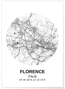 Affiche Carte Florence | A3 : 29,7x42cm