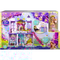 Enchantimals le chateau royal 66 cm de haut + poupee felicity renard et flick + 15 accessoires- figurine 15 cm - animal - mattel gyj17