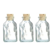 3 mini bouteilles en verre 6 cm avec bouchon liège