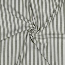 Tissu Viscose fil teint Suzanne petites rayures Vert sur fond Blanc cassé
