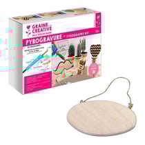 Coffret pyrogravure + plaque de porte ovale à décorer