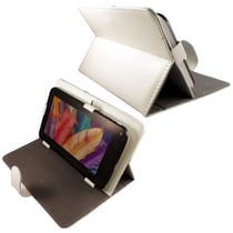 Housse Tablette Tactile 7' Universelle Simili Cuir Mode Paysage Portrait Blanc YONIS