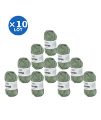 Lot de 10 pelotes QUATTRO de Lang Yarns – 500 g de coton mercerisé 92 Vert