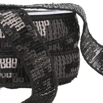 Galon paillettes noir au mètre