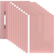 10 Classeurs de rapport A4- 10 Classeurs de présentation A4 en polypropylène- Rose pastel- ACROPAQ