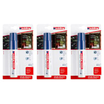 Lot de 3 marqueurs craie liquide - EDDING - Pointe biseautée 4-15 mm - Bleu