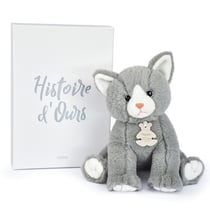 Peluche bébé chat - Gris -18 cm