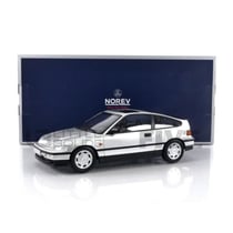 Voiture Miniature de Collection - NOREV - HONDA CRX - 1/18 - Blanc et Silver - 1990
