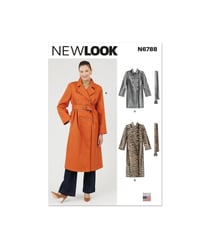 Patron New Look 6788 - Manteau Trench en Deux Longueurs et Ceinture pour Jeunes Femmes taille n°FR 32-54