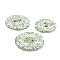 Bouton rond coquilles d'œufs 2 trous vert d'eau