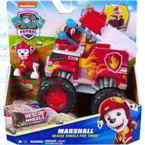 Coffret pat patrouille rescue wheels : tout terrain camion pompier + marcus - vehicule transformable - figurine chien - paw patrol - spin master