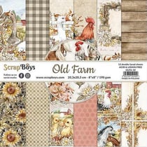 12 papiers scrapbooking 20 x 20 cm Scrapboys OLD FARM