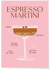 Affiche Cocktail Espresso Martini 2 | A3 : 29,7x42cm
