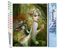 Peinture par Numéro Figured'Art - Féé dorée - Kit de Loisir Créatif DIY Numéro d'Art Complet - 40x50cm sans châssis en bois