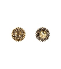 Lot de 3 boutons strass or