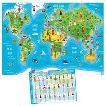 Puzzle carte du monde des habitants 150 pièces - mappemonde, planisphère, costumes et traditions - 20477 - EDUCA