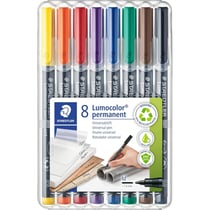 8 feutres - Indélébile - Permanent - Pointe moyenne - Lumocolor - Staedtler