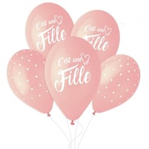 5 Ballons C'est une Fille Ø33cm