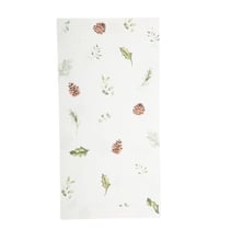 8 Porte-Couverts Joyeux Noël Forêt Blancs/Paillettes Vert Givré et Or - 20 cm