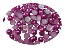300 PERLES CABOCHON Demi Rond à coller acrylique Violet nacre 4 mm - Dos Plat - Creation Diy