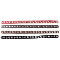 Ruban en daim avec clous strassés métalliques 3mm x 1 m 4 pièces