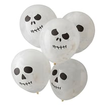 5 Ballons Tête de Squelette
