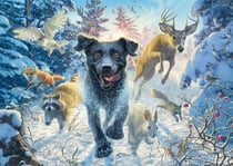 Puzzle 1000 pièces - Labrador Noir dans la Neige - Schmidt Spiele