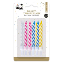 Bougie - lot de 12 - multicolore