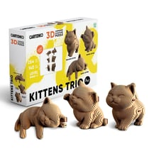 Cartonic® Sculpture-Puzzle 3D carton - Trio de Chatons