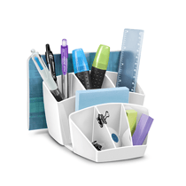 Pot à crayons multi-compartiments Blanc arctique - CEP