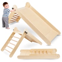 Toboggan Enfant Mamabrum - Pliable Échelle Sûre - Favorise la Motricité - Bois