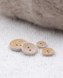 Lot De 5 Boutons Bois Blanchi