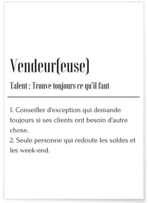 Affiche Définition Vendeur | A3 : 29,7x42cm
