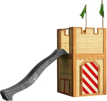 Axi ARTHUR Aire de jeux en cèdre vernis naturel, toboggan Gris - Axi House