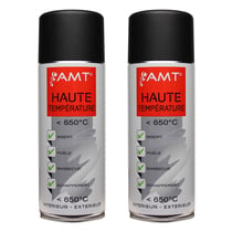 Lot de 2 sprays de peinture haute température - noir - AMT