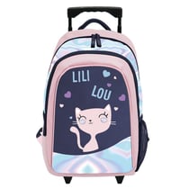 Sac à dos à roulettes Lililou Chat 45 CM Trolley Haut de gamme Nuage