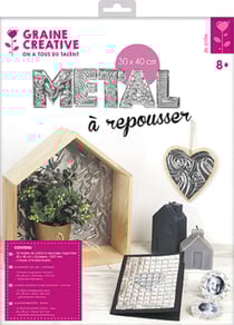 PACK 10 FEUILLES METAL A REPOUSSER (ALUMINIUM) ARGENT 400x300x0,07mm