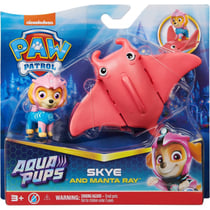 Pat patrouille aqua pups stella et son raie manta - figurine chien - paw patrol - spin master - 20139324