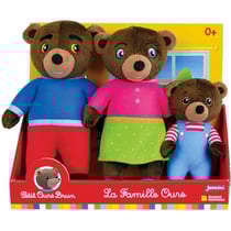 Coffret peluche - PETIT OURS BRUN - Famille : Maman ours, Papa ours et Petit ours brun