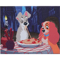 DISNEY La Belle et le Clochard tableau à diamanter 40x50cm Crystal Art
