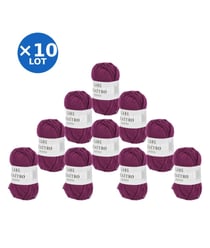 Lot de 10 pelotes QUATTRO de Lang Yarns – 500 g de coton mercerisé 66 Violet