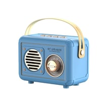 Mini Enceinte Bluetooth Rétro Portable Avec Radio FM Et USB Sky Blue Bleu YONIS