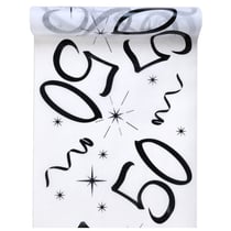 Santex 5192-50-30, Chemin de Table Anniversaire Blanc 50 Ans