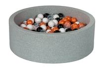Piscine à balles Aire de jeu + 300 balles noir, blanc, transparent, orange - Velinda