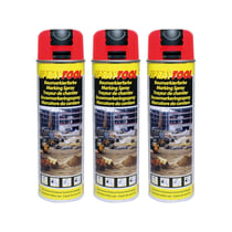 3 sprays de peinture -  Rouge fluo - Marquage - Repérage - Traceur de chantier - 500ml
