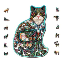Puzzle en bois Chat aux bijoux 250 pcs - Wooden City
