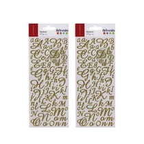 354 stickers alphabet & chiffres dorés à paillettes